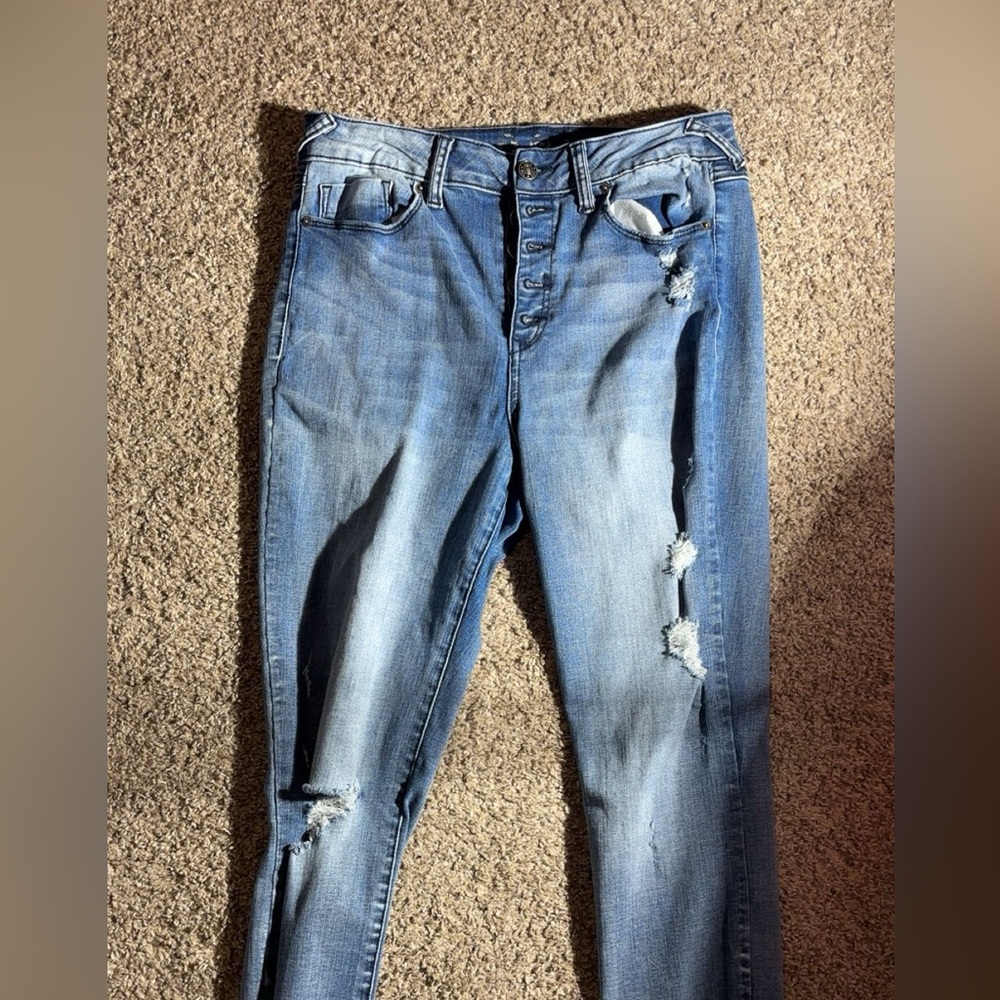 Women's Blue Distressed Jeans